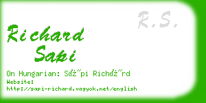 richard sapi business card